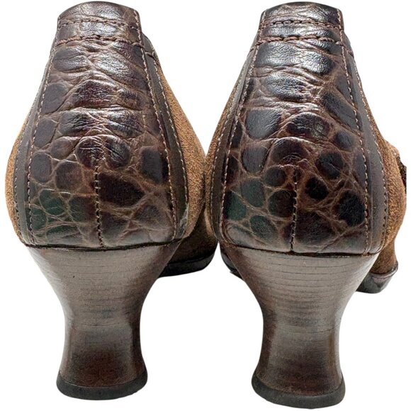 INDIGO by Clarks Brown Suede Mary Jane Spool Heel Pumps - Picture 8 of 11